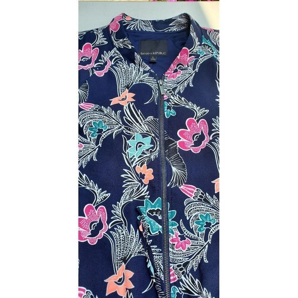 Bright Banana Republic spring Floral tropical Jacket size Large outdoor vacation - Picture 2 of 6